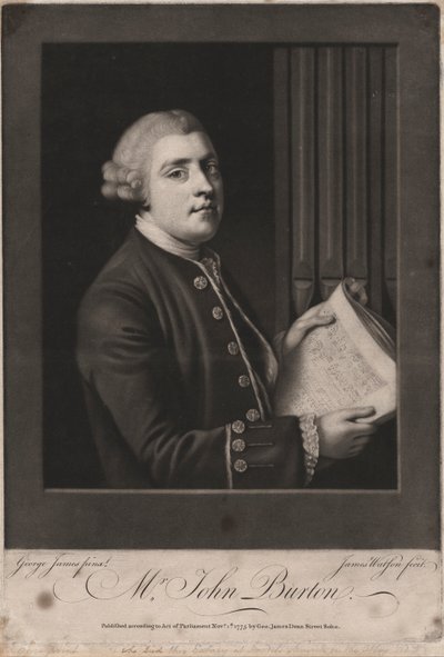 Sr. John Burton, grabado por James Watson (c.1740-90), 1775 (mezzotinta) de George James